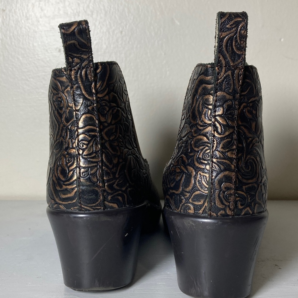 Alegria Boots Womens 38 Ever Roar Chelsea Bootie Brown Leather Zebra Print Wedge - Picture 13 of 16